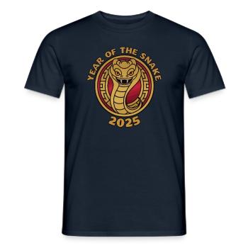Chinesisches Jahr 2025 Jahr der Schlange - Männer T-Shirt - Navy - Vorne - AI Model Male 178 light (178cm)