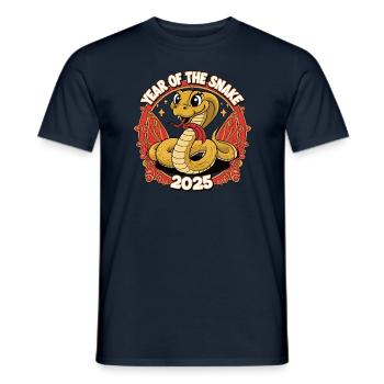 Chinese Year 2025 Year of the Snake - Men's T-Shirt - navy - Front - AI Model Male 178 light (178cm)