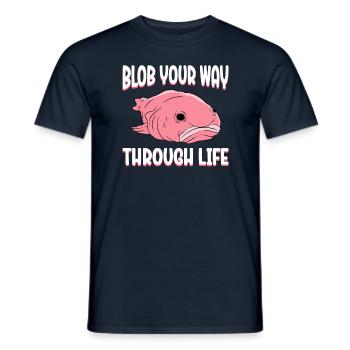 Funny Blobfish Cute Blobfish - Men's T-Shirt - navy - Front - AI Model Male 178 light (178cm)