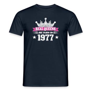 47 ans anniversaire 1977 cadeau d’anniversaire - T-shirt homme - marine - Devant - AI Model Male 178 light (178cm)