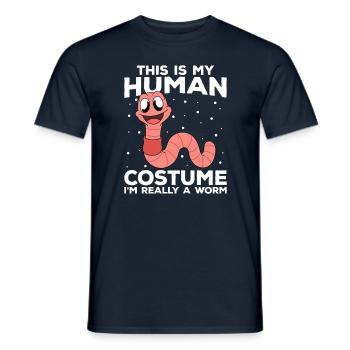 Mignon ver drôle vers de terre vers de terre - T-shirt homme - marine - Devant - AI Model Male 178 light (178cm)