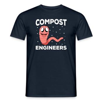 Mignon ver drôle vers de terre vers de terre - T-shirt homme - marine - Devant - AI Model Male 178 light (178cm)