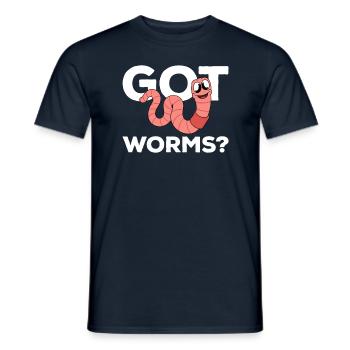 Mignon ver drôle vers de terre vers de terre - T-shirt homme - marine - Devant - AI Model Male 178 light (178cm)