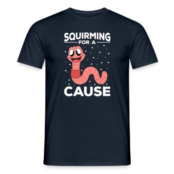 Mignon ver drôle vers de terre vers de terre - T-shirt homme - marine - Devant - AI Model Male 178 light (178cm)