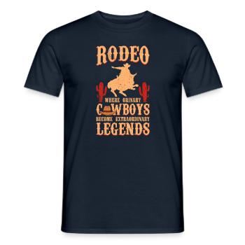 Rodeo Outfit Bullen Reiten - Männer T-Shirt - Navy - Vorne - AI Model Male 178 light (178cm)