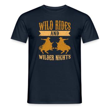 Rodeo Outfit Bullen Reiten - Männer T-Shirt - Navy - Vorne - AI Model Male 178 light (178cm)