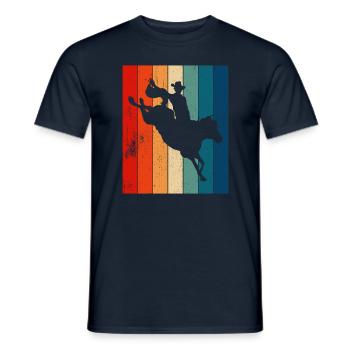 Rodeo Outfit Bullen Reiten - Männer T-Shirt - Navy - Vorne - AI Model Male 178 light (178cm)