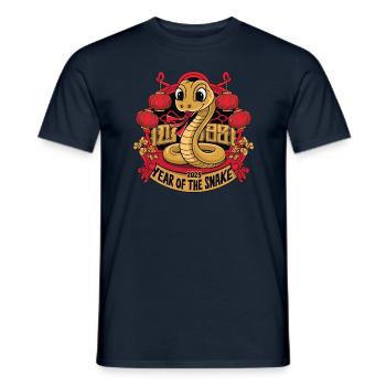 Chinesisches Jahr 2025 Jahr der Schlange - Männer T-Shirt - Navy - Vorne - AI Model Male 178 light (178cm)