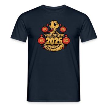 Année Chinoise 2025 Année du Serpent - T-shirt homme - marine - Devant - AI Model Male 178 light (178cm)