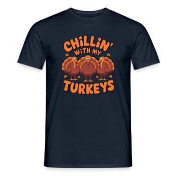 Lustiger Thanksgiving Truthahn - Männer T-Shirt - Navy - Vorne - AI Model Male 178 light (178cm)