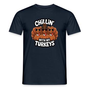Lustiger Thanksgiving Truthahn - Männer T-Shirt - Navy - Vorne - AI Model Male 178 light (178cm)