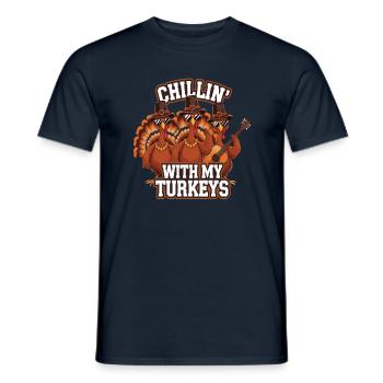 Lustiger Thanksgiving Truthahn - Männer T-Shirt - Navy - Vorne - AI Model Male 178 light (178cm)