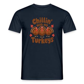 Lustiger Thanksgiving Truthahn - Männer T-Shirt - Navy - Vorne - AI Model Male 178 light (178cm)