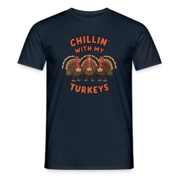 Lustiger Thanksgiving Truthahn - Männer T-Shirt - Navy - Vorne - AI Model Male 178 light (178cm)