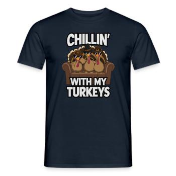 Lustiger Thanksgiving Truthahn - Männer T-Shirt - Navy - Vorne - AI Model Male 178 light (178cm)