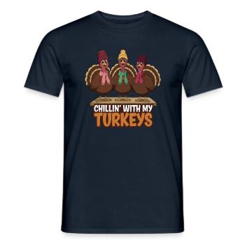 Lustiger Thanksgiving Truthahn - Männer T-Shirt - Navy - Vorne - AI Model Male 178 light (178cm)