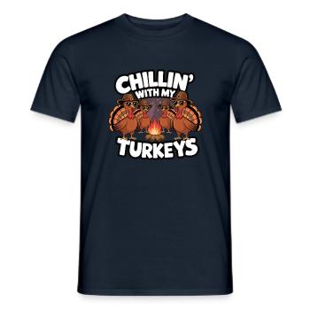 Lustiger Thanksgiving Truthahn - Männer T-Shirt - Navy - Vorne - AI Model Male 178 light (178cm)