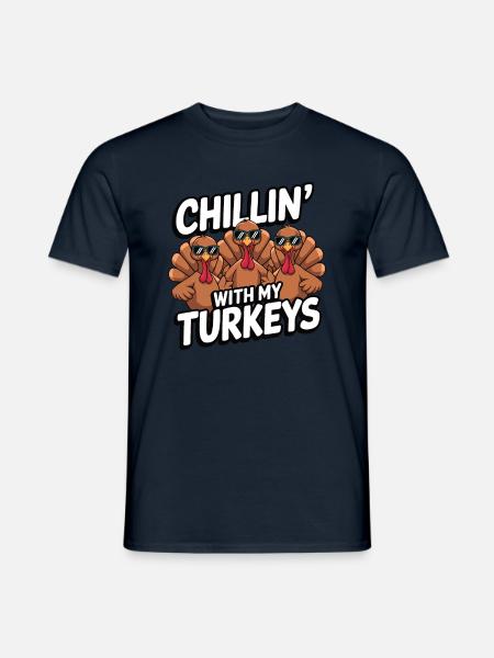 Dinde drôle de Thanksgiving - T-shirt homme - marine