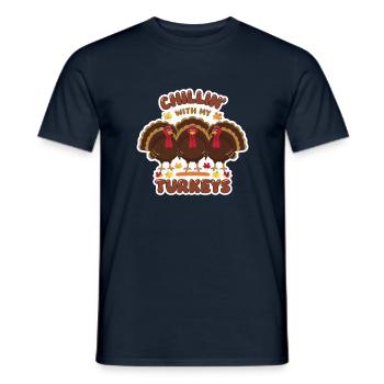 Lustiger Thanksgiving Truthahn - Männer T-Shirt - Navy - Vorne - AI Model Male 178 light (178cm)
