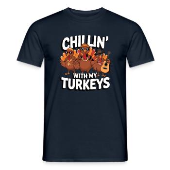 Lustiger Thanksgiving Truthahn - Männer T-Shirt - Navy - Vorne - AI Model Male 178 light (178cm)
