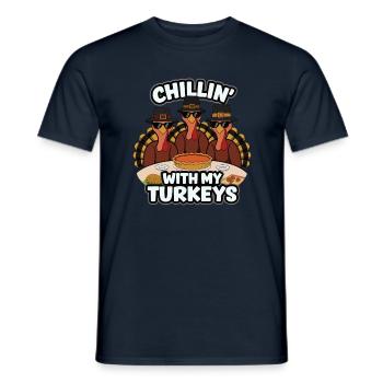 Lustiger Thanksgiving Truthahn - Männer T-Shirt - Navy - Vorne - AI Model Male 178 light (178cm)