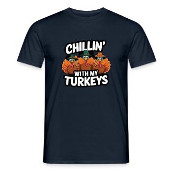 Lustiger Thanksgiving Truthahn - Männer T-Shirt - Navy - Vorne - AI Model Male 178 light (178cm)