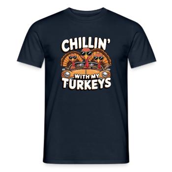 Lustiger Thanksgiving Truthahn - Männer T-Shirt - Navy - Vorne - AI Model Male 178 light (178cm)