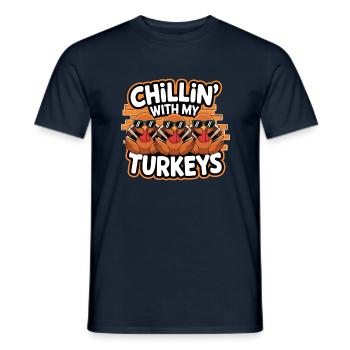 Lustiger Thanksgiving Truthahn - Männer T-Shirt - Navy - Vorne - AI Model Male 178 light (178cm)
