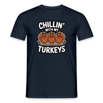 Lustiger Thanksgiving Truthahn - Männer T-Shirt - Navy - Vorne - AI Model Male 178 light (178cm)