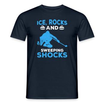 Curling sportif - T-shirt homme - marine - Devant - AI Model Male 178 light (178cm)