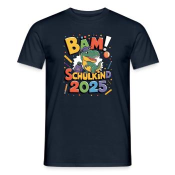 School Child 2025 School Enrollment Back to School - Men's T-Shirt - navy - Front - AI Model Male 178 light (178cm)