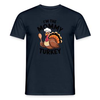 Mommy Turkey Thanksgiving - Men's T-Shirt - navy - Front - AI Model Male 178 light (178cm)