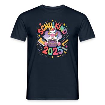Écolier 2025 Inscription à l’école Retour à l’école - T-shirt homme - marine - Devant - AI Model Male 178 light (178cm)