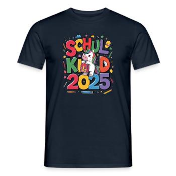 School Child 2025 School Enrollment Back to School - Men's T-Shirt - navy - Front - AI Model Male 178 light (178cm)