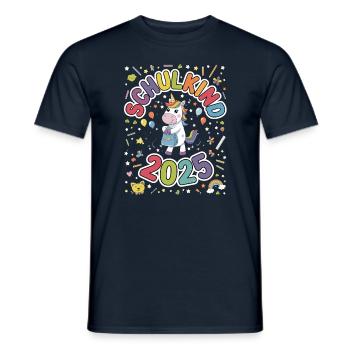 School Child 2025 School Enrollment Back to School - Men's T-Shirt - navy - Front - AI Model Male 178 light (178cm)