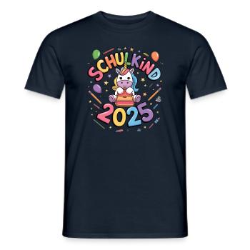 School Child 2025 School Enrollment Back to School - Men's T-Shirt - navy - Front - AI Model Male 178 light (178cm)