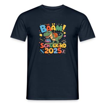 Écolier 2025 Inscription à l’école Retour à l’école - T-shirt homme - marine - Devant - AI Model Male 178 light (178cm)