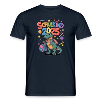 School Child 2025 School Enrollment Back to School - Men's T-Shirt - navy - Front - AI Model Male 178 light (178cm)