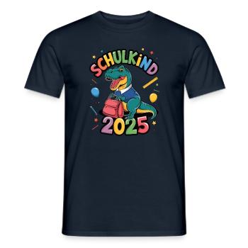 School Child 2025 School Enrollment Back to School - Men's T-Shirt - navy - Front - AI Model Male 178 light (178cm)