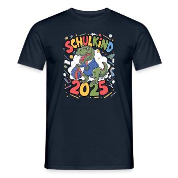 School Child 2025 School Enrollment Back to School - Men's T-Shirt - navy - Front - AI Model Male 178 light (178cm)