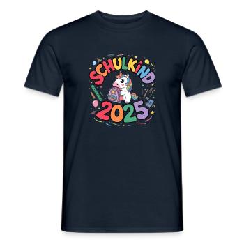 School Child 2025 School Enrollment Back to School - Men's T-Shirt - navy - Front - AI Model Male 178 light (178cm)
