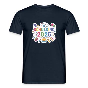 School Child 2025 School Enrollment Back to School - Men's T-Shirt - navy - Front - AI Model Male 178 light (178cm)
