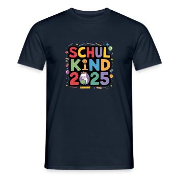 School Child 2025 School Enrollment Back to School - Men's T-Shirt - navy - Front - AI Model Male 178 light (178cm)