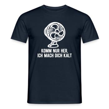 Lustiges Sommer Hitze Ventilator - Männer T-Shirt - Navy - Vorne - AI Model Male 178 light (178cm)