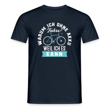 Fahrradfahren - Männer T-Shirt - Navy - Vorne - AI Model Male 178 light (178cm)