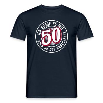 50. Geburtstag - Männer T-Shirt - Navy - Vorne - AI Model Male 178 light (178cm)