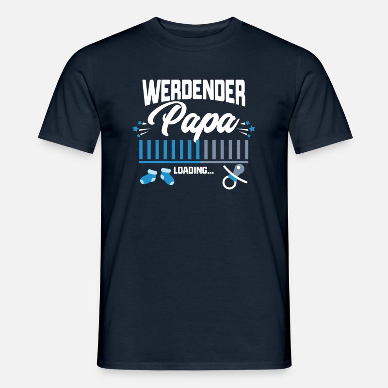werdender Papa Geburt Sohn Tochter loading - Männer T-Shirt - Navy