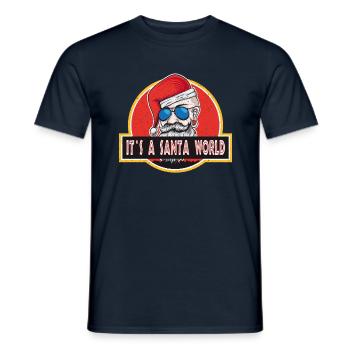 Ugly Christmas Santa Claus Santa Claus - Men's T-Shirt - navy - Front - AI Model Male 178 light (178cm)