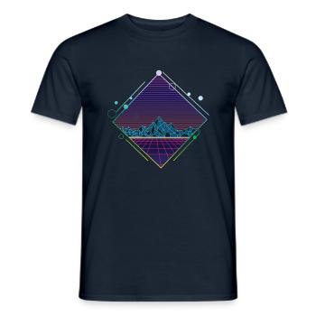 Cyber montagnes - T-shirt homme - marine - Devant - AI Model Male 178 light (178cm)