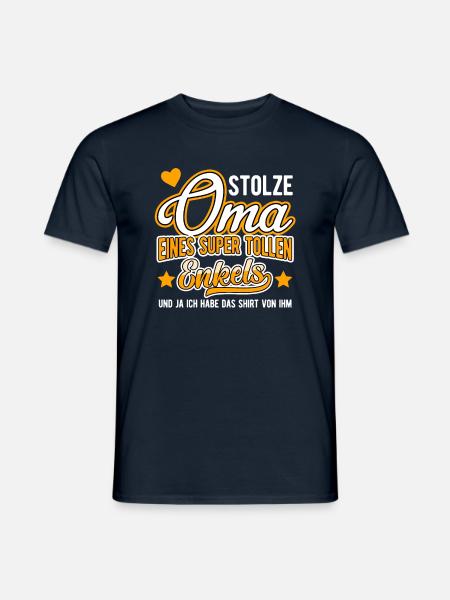 Geschenk für Oma von Enkel - Männer T-Shirt - Navy